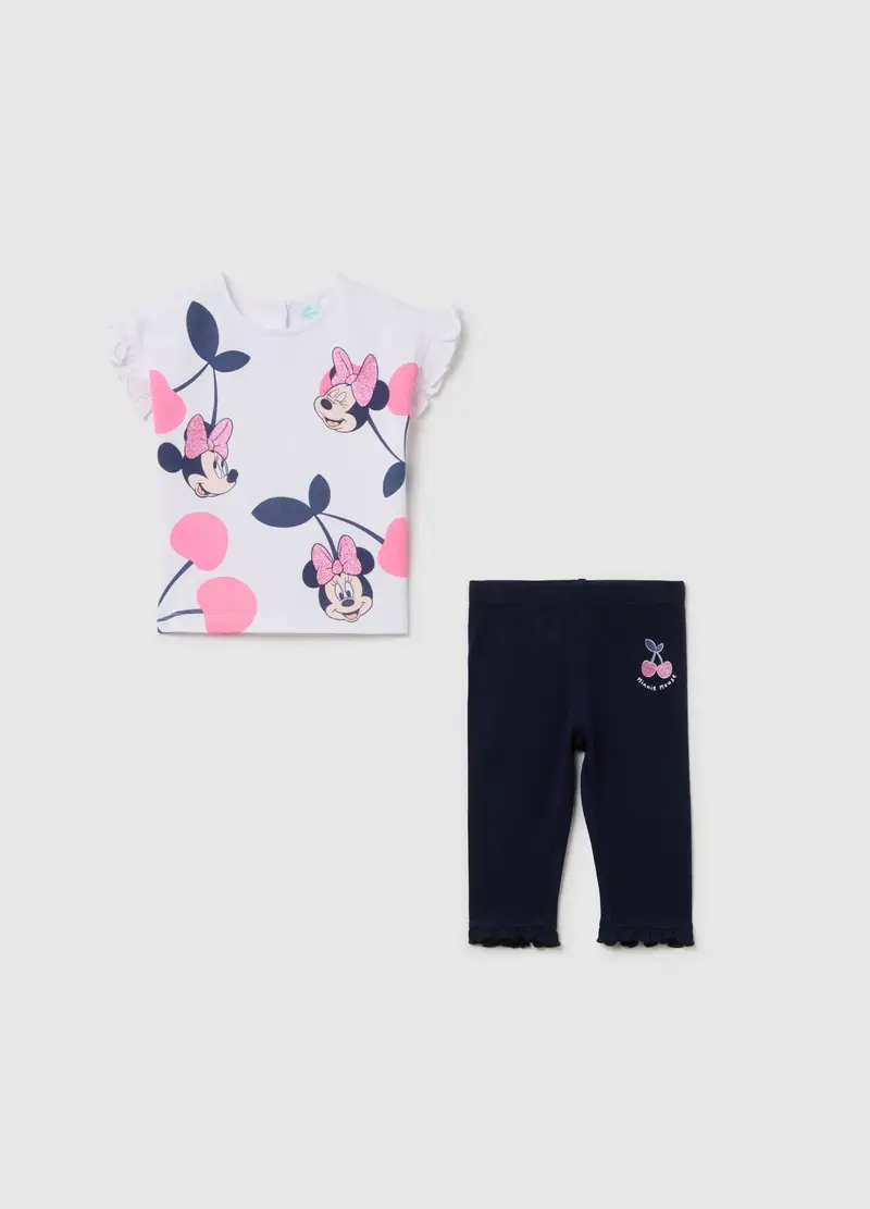 Disney Jogging Set In Cotone Stretch Stampa Minnie, Bambina, Multicolor, Taglia: 9