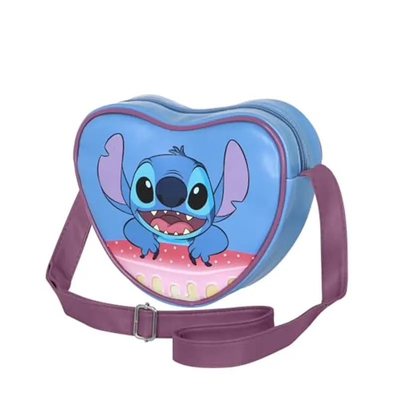 Disney Borsa Tracolla Cuore Lilo e Stitch Blu