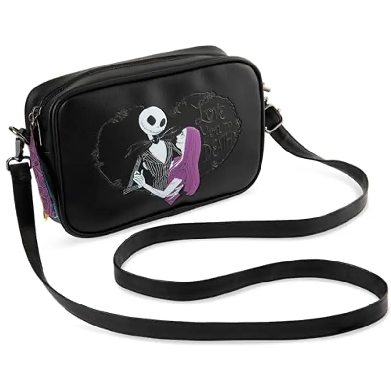 Disney Nightmare Before Christmas Borsetta Borsa Tracolla con Cinturino Regolabile Bambina(Nero)