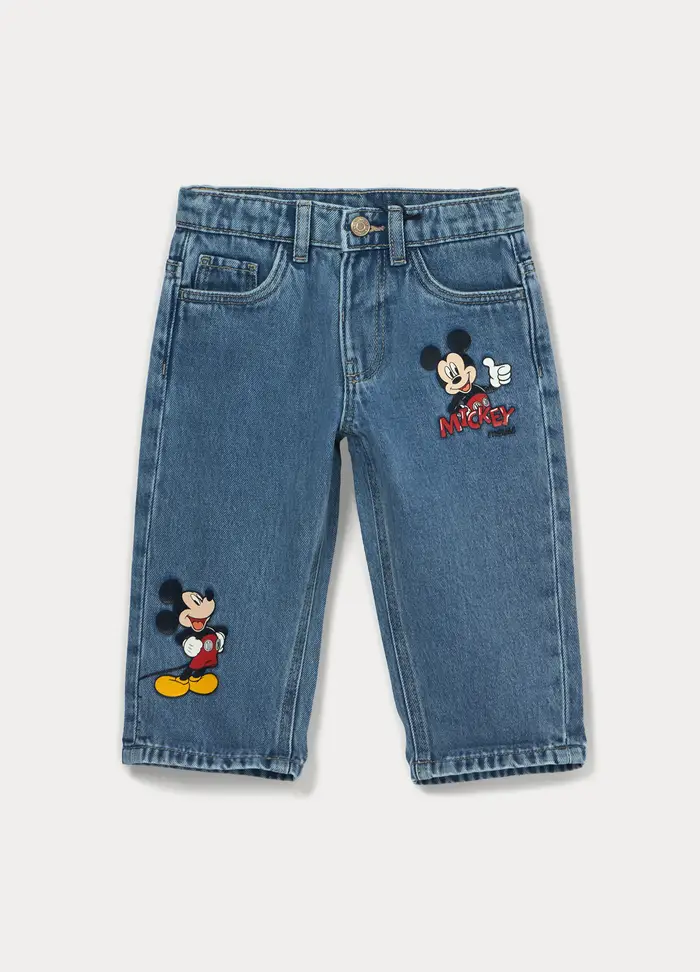 Disney Pantaloni In Denim Di Puro Cotone Bimbo, Bambino, Blu denim