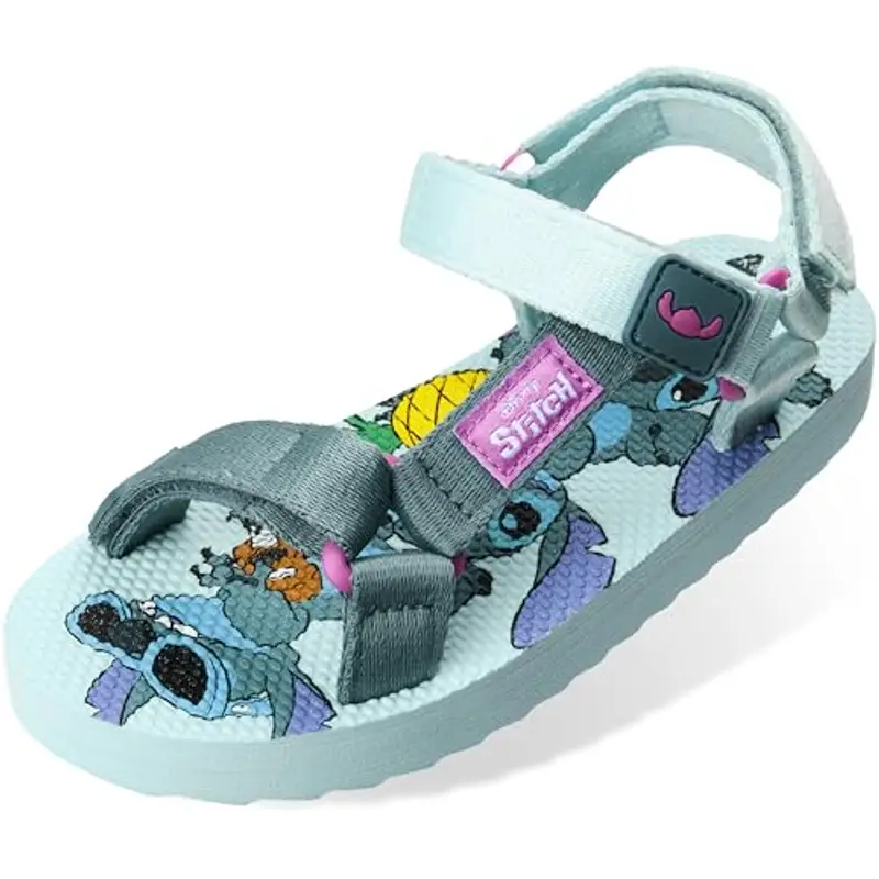 Disney Scarpe Stitch da Bambina, Sandali da Bambina, Sandali Estivi 27-35 (Blu, 35 EU)