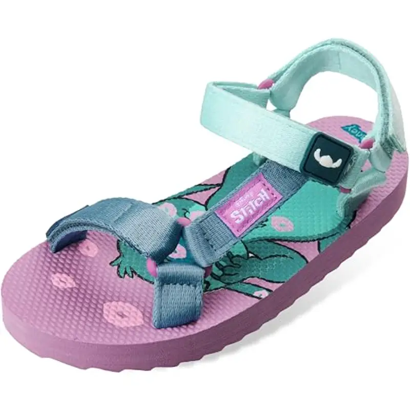 Disney Scarpe Stitch da Bambina, Sandali da Bambina, Sandali Estivi 27-35 (Lilla/Blu, 27 EU)