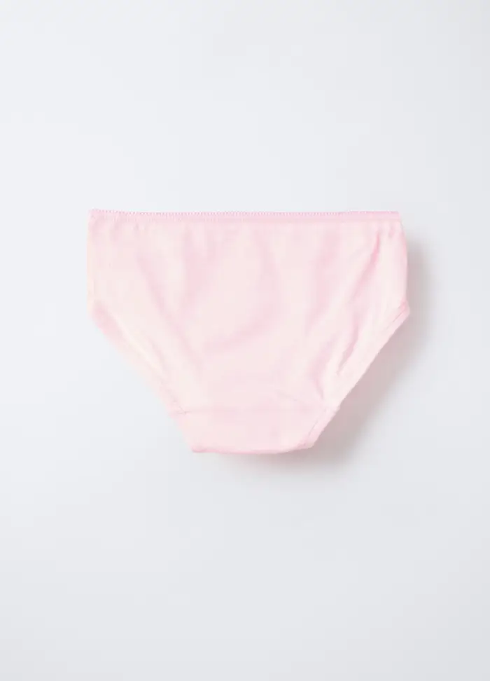 Set 5 Slip Disney In Jersey Di Puro Cotone, Bambina, Bianco/Rosa