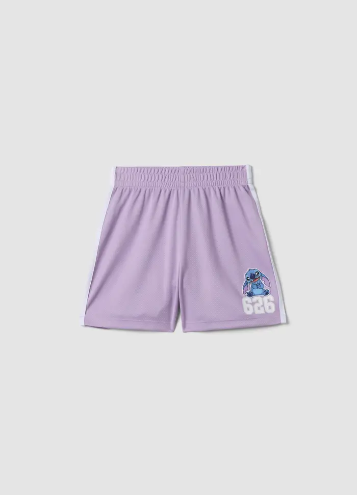 Short Viola Sportivi Con Bande Laterali Per Ragazze, Bambina, Viola