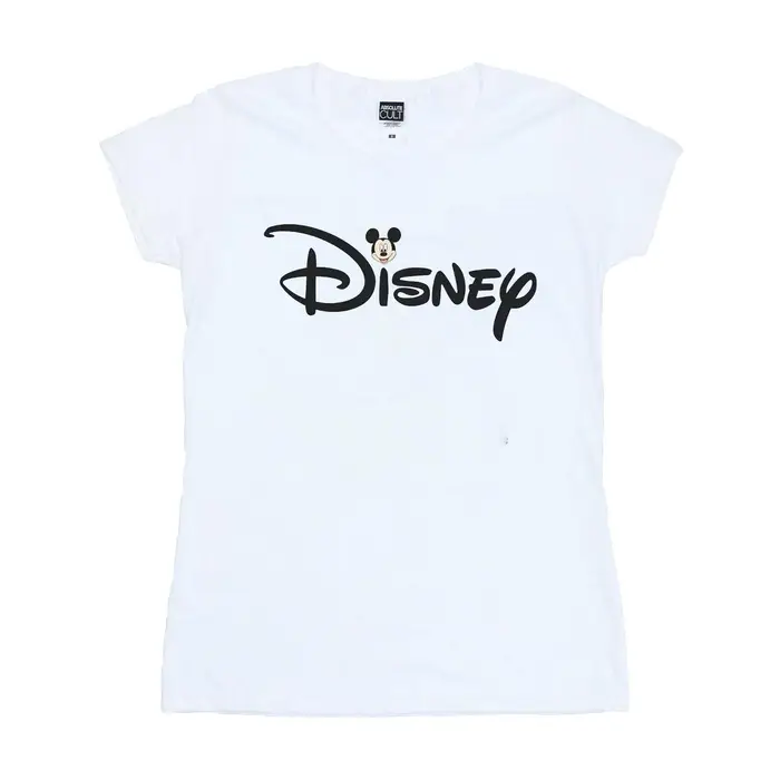 T-shirt in cotone con logo della testa di Topolino da donna/signora XL bianco
