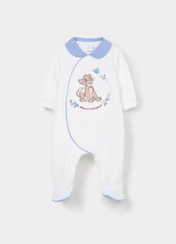 Tutina Disney In Interlock Di Puro Cotone Neonato, Bianco