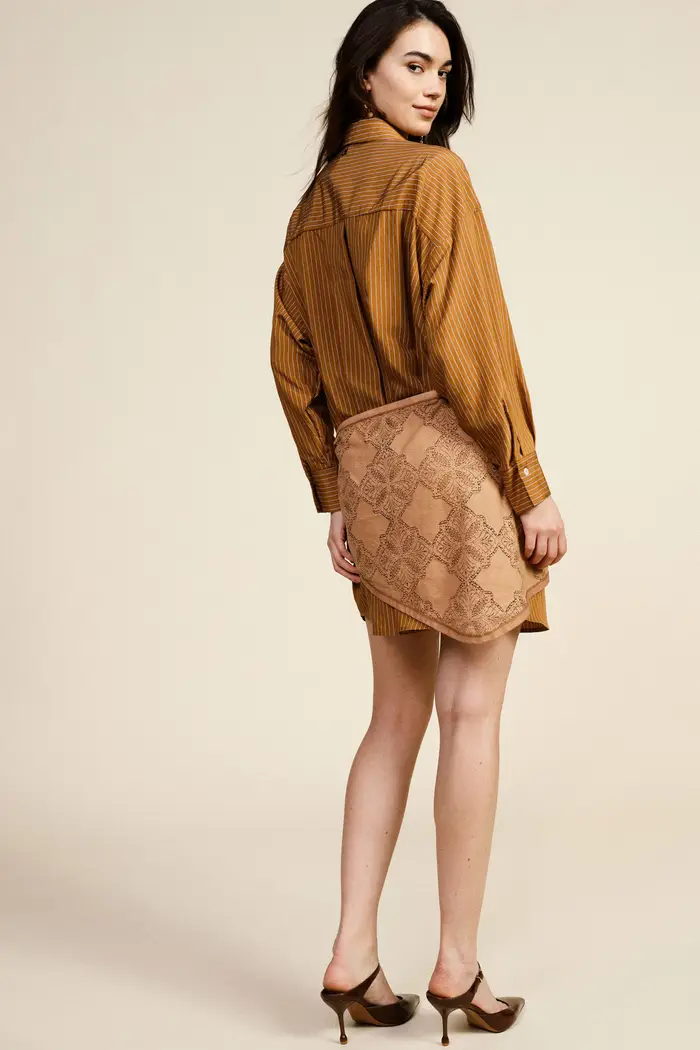 Dixie Abito corto a righe con fiocco frontale miniatura 3