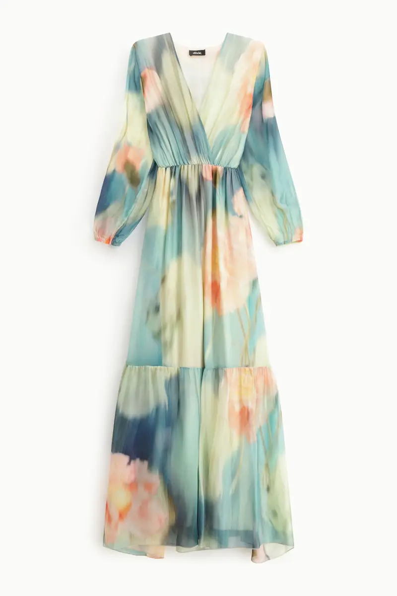 Dixie Abito lungo stampa floreale scollo a v