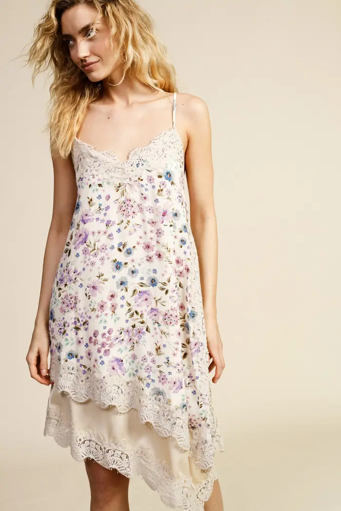 Dixie Abito mid-length con stampa floreale e pizzo miniatura 4