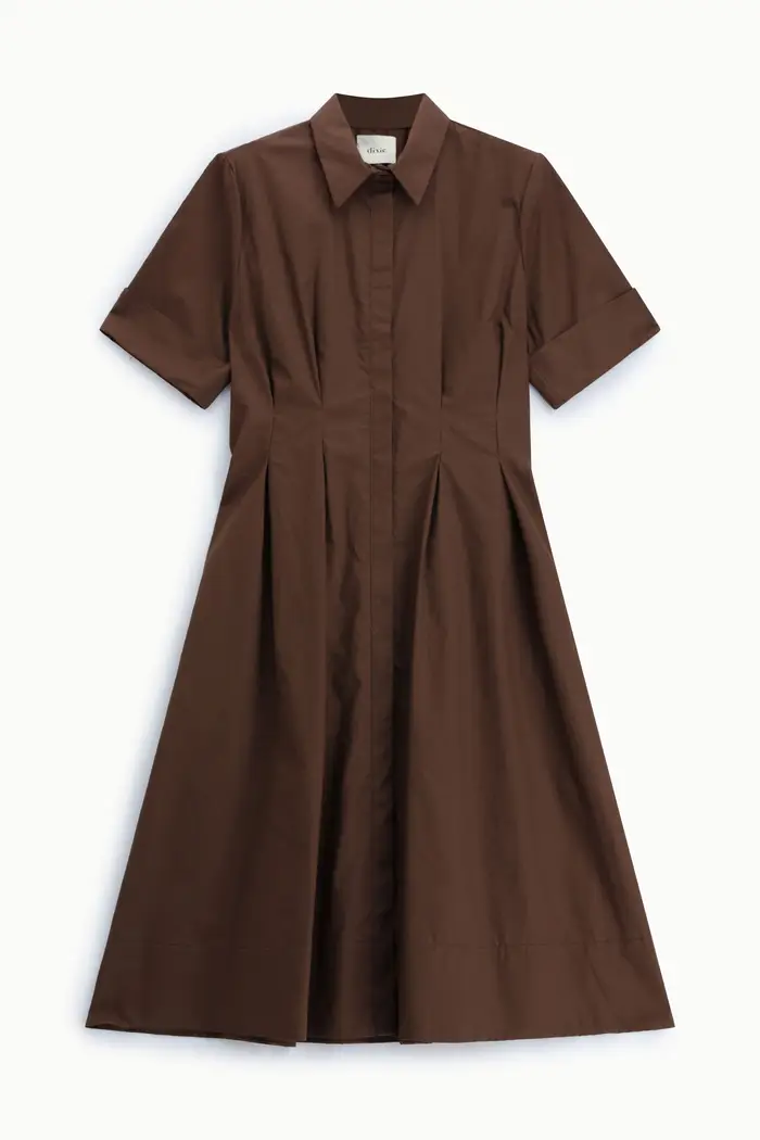Dixie Abito midi con colletto classico e maniche corte