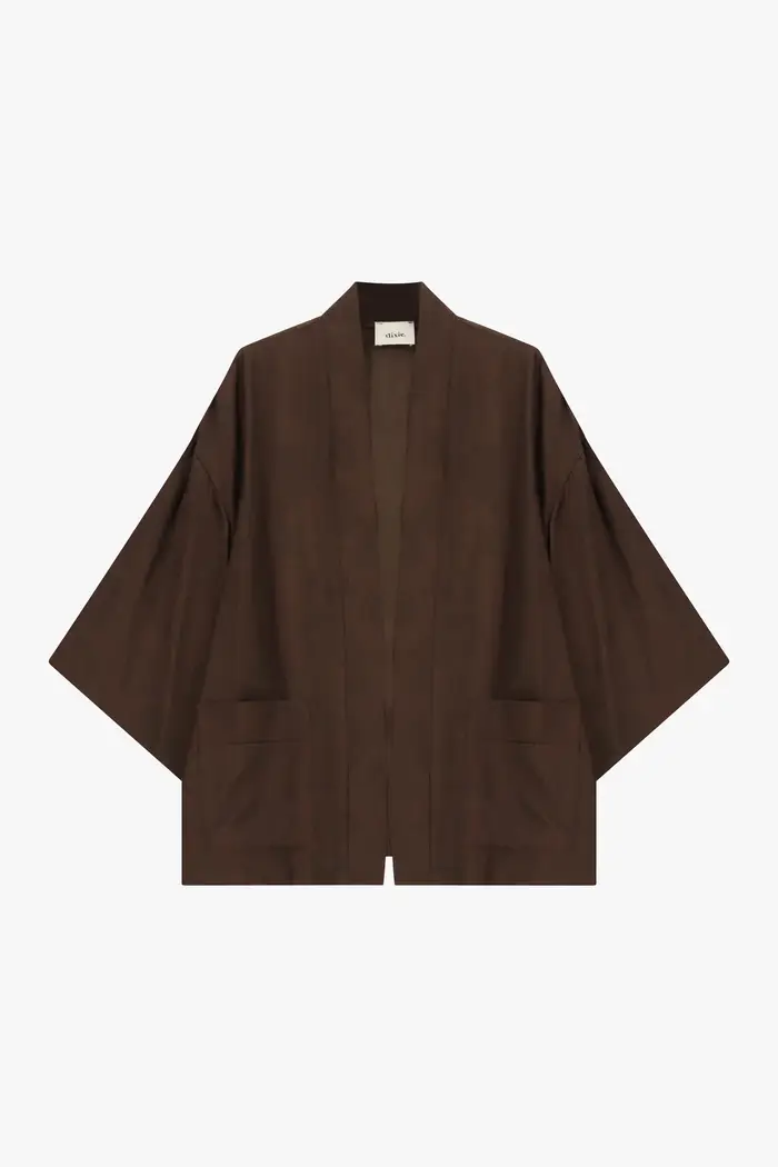 Dixie Blazer ampio con motivo floreale jacquard e tasche