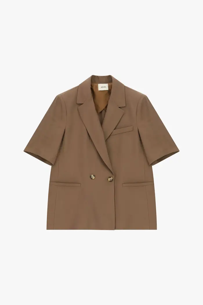 Blazer corto doppio petto maniche corte taschino