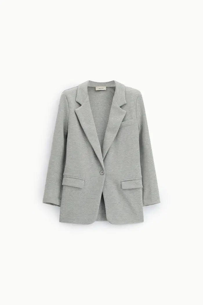 Blazer monopetto con tasche a patta e revers classico