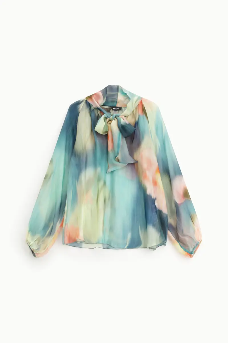 Dixie Blusa girocollo stampa acquarello maniche lunghe