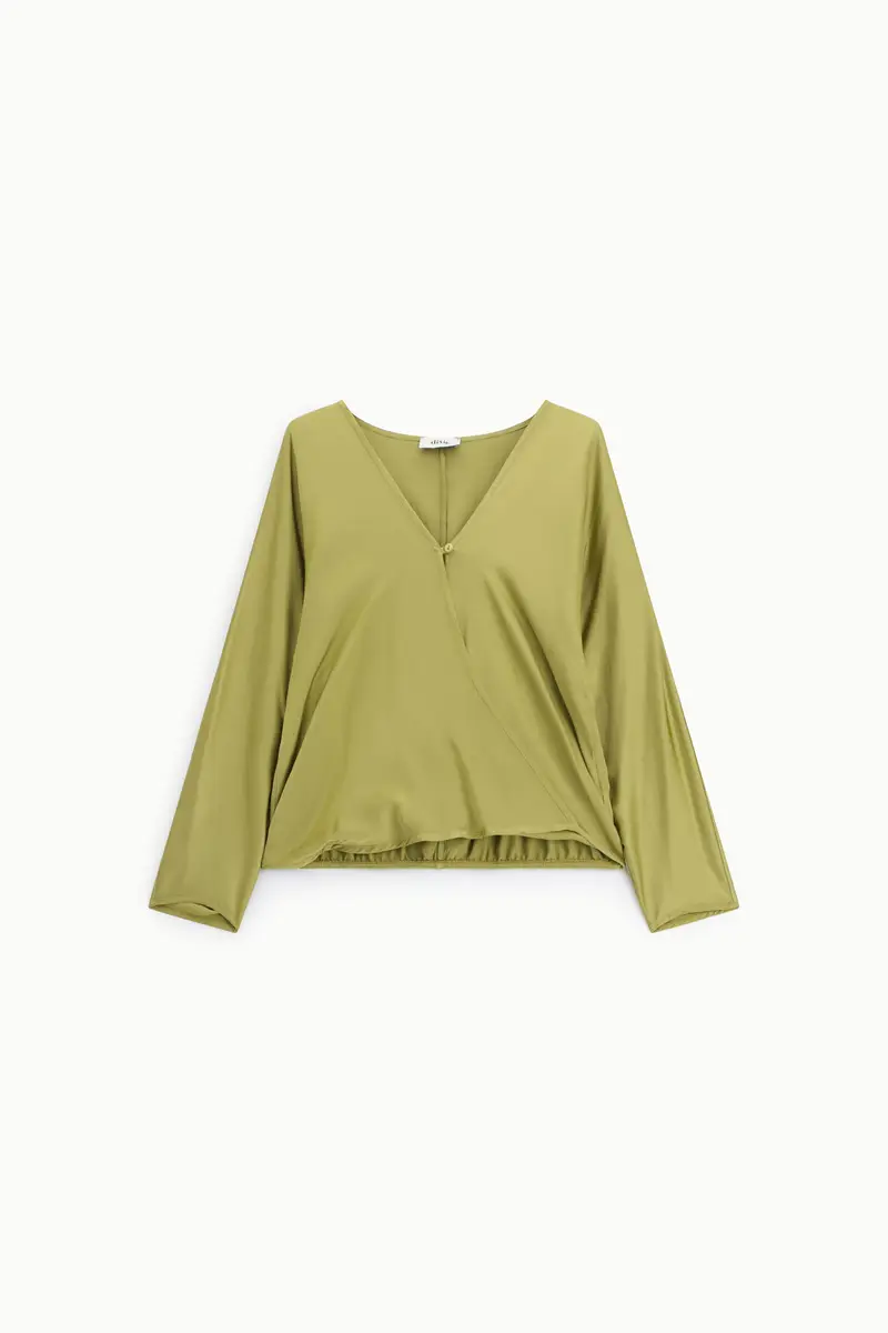Dixie Blusa incrociata a maniche lunghe v-neck