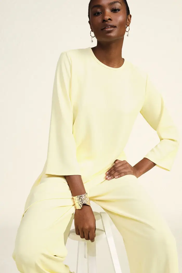 Blusa taglio asimmetrico maniche 3/4 miniatura 2