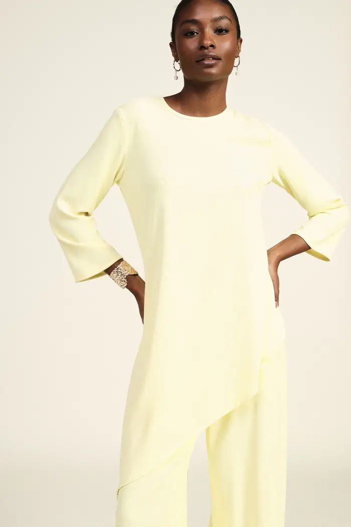 Blusa taglio asimmetrico maniche 3/4 miniatura 4