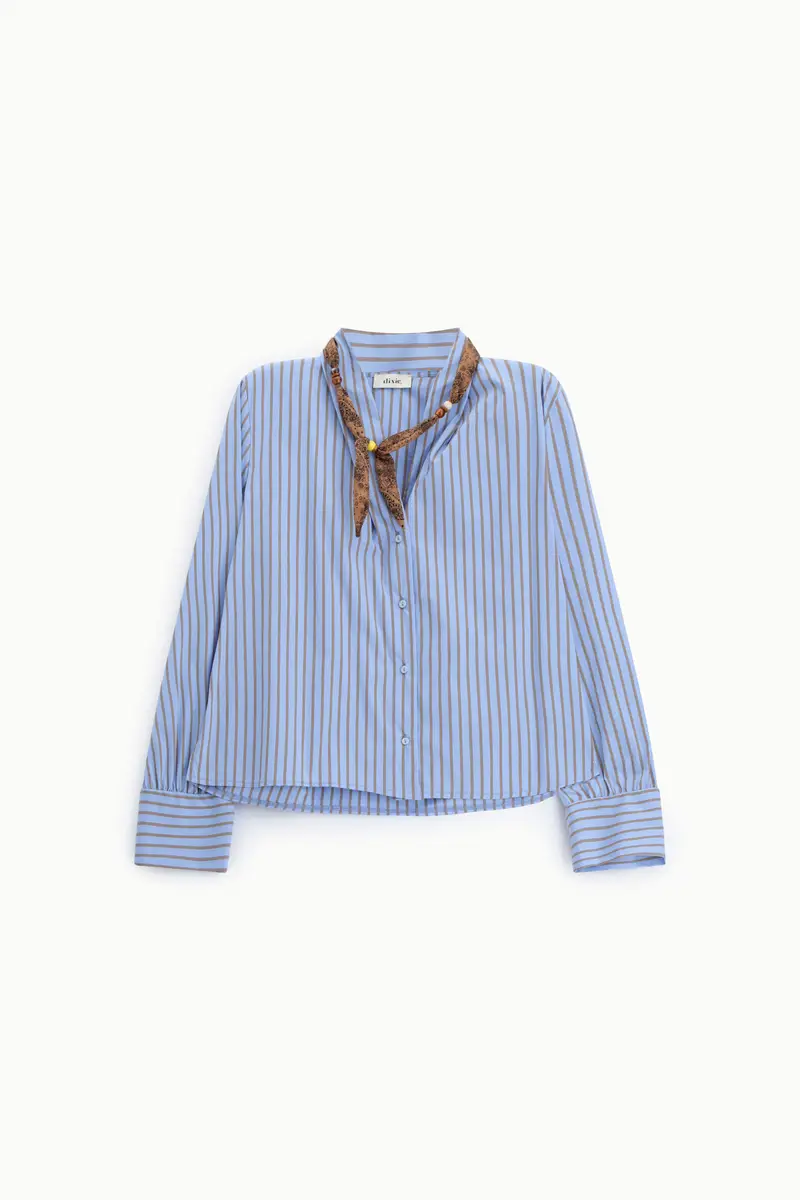 Dixie Camicia a righe con collo classico e maniche lunghe