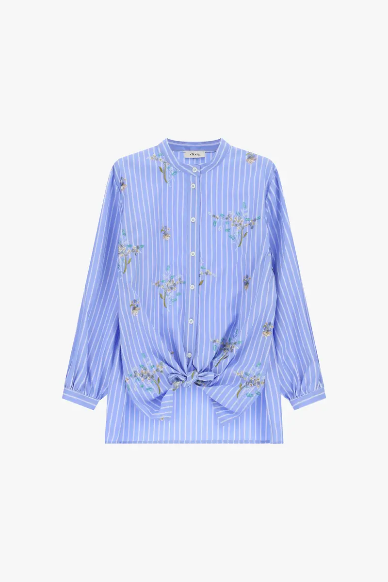 Dixie Camicia con maniche lunghe e collo alla coreana