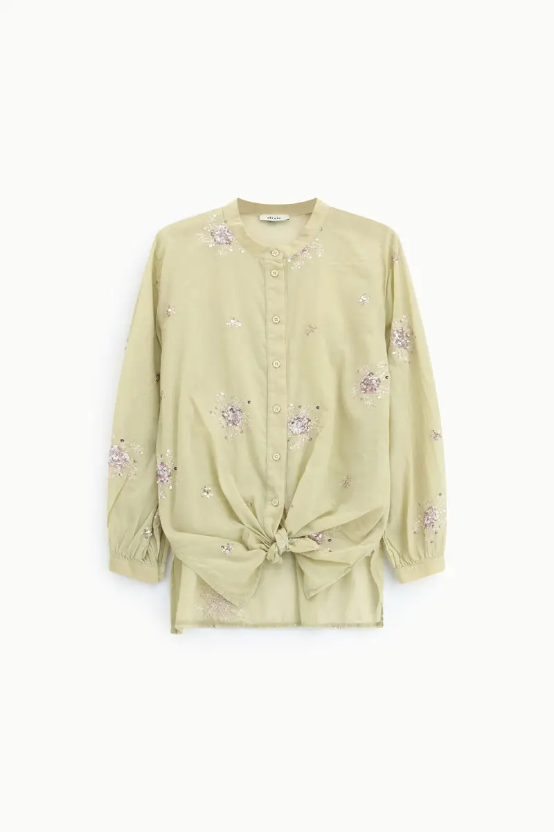 Dixie Camicia con paillettes e collo classico