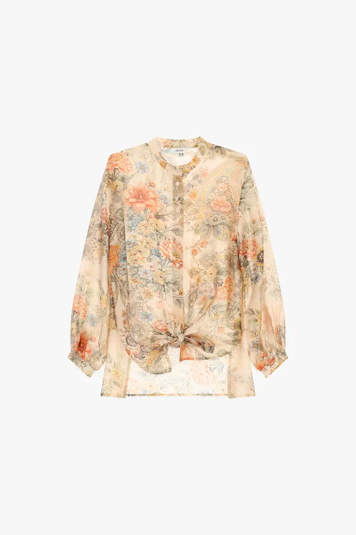 Dixie Camicia stampa paisley con nodo frontale