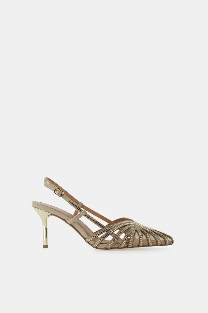 Dixie Décolleté slingback punta chiusa con strass e tacco medio