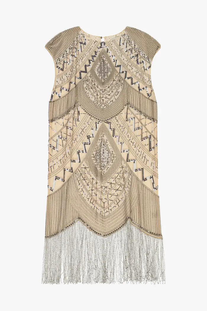 Dixie Dress con frange e motivi geometrici