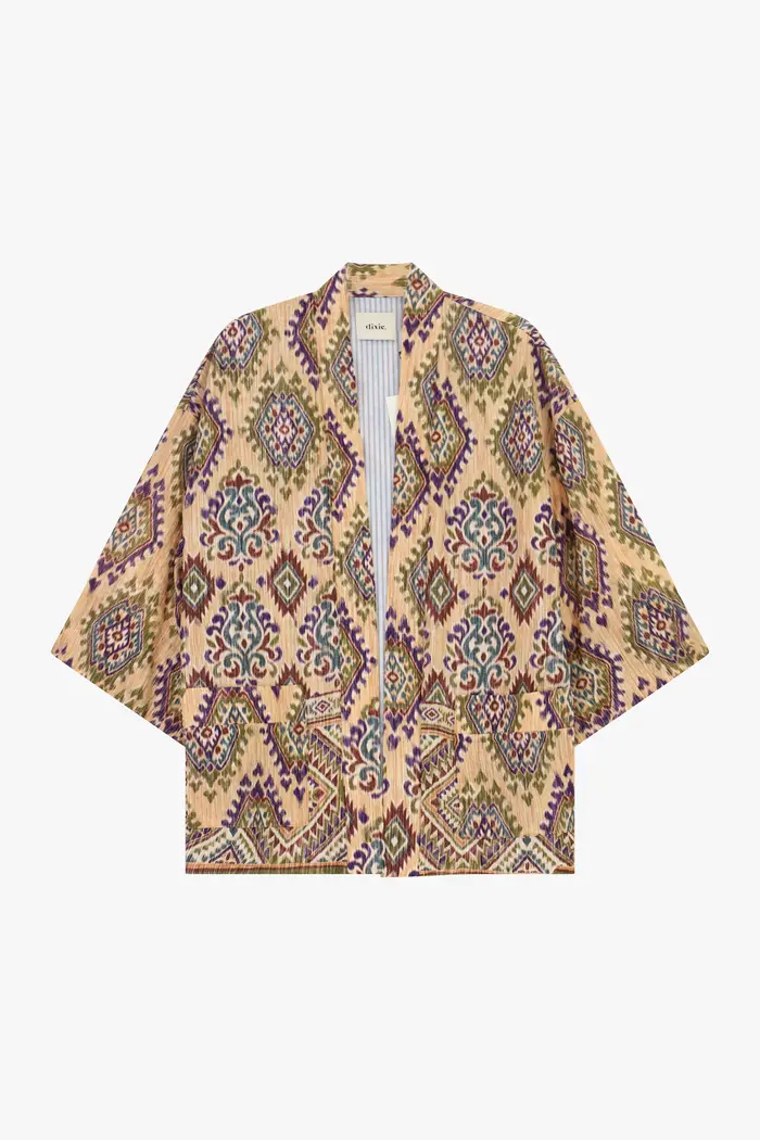 Duster coat fantasia geometrica manica ampia