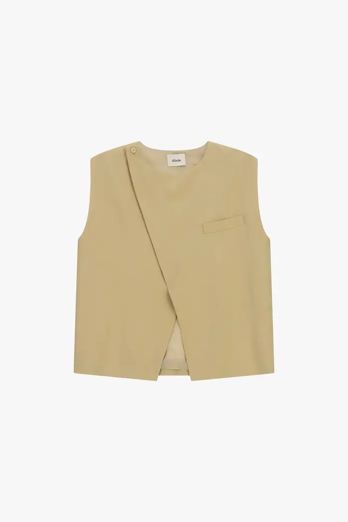 Dixie Gilet corto con chiusura asimmetrica e taschino