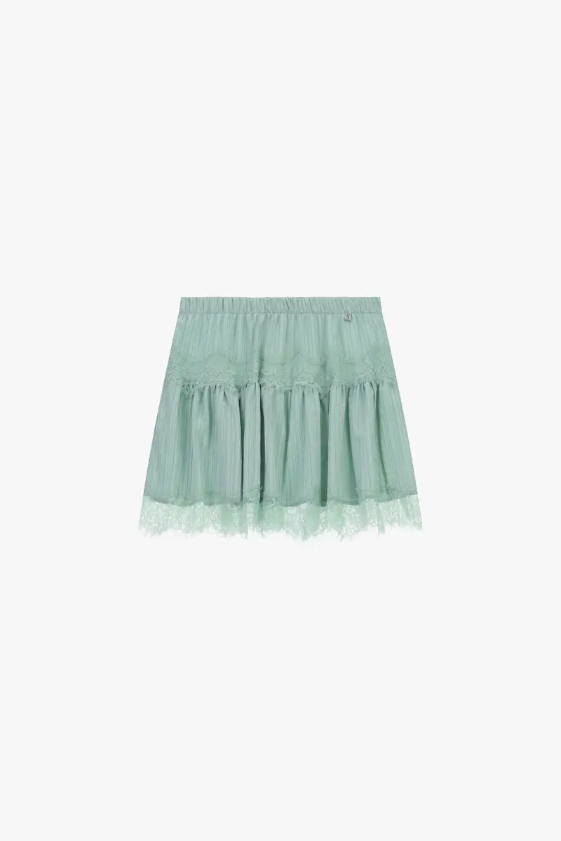 Dixie Gonna corta plissettata con dettagli in pizzo