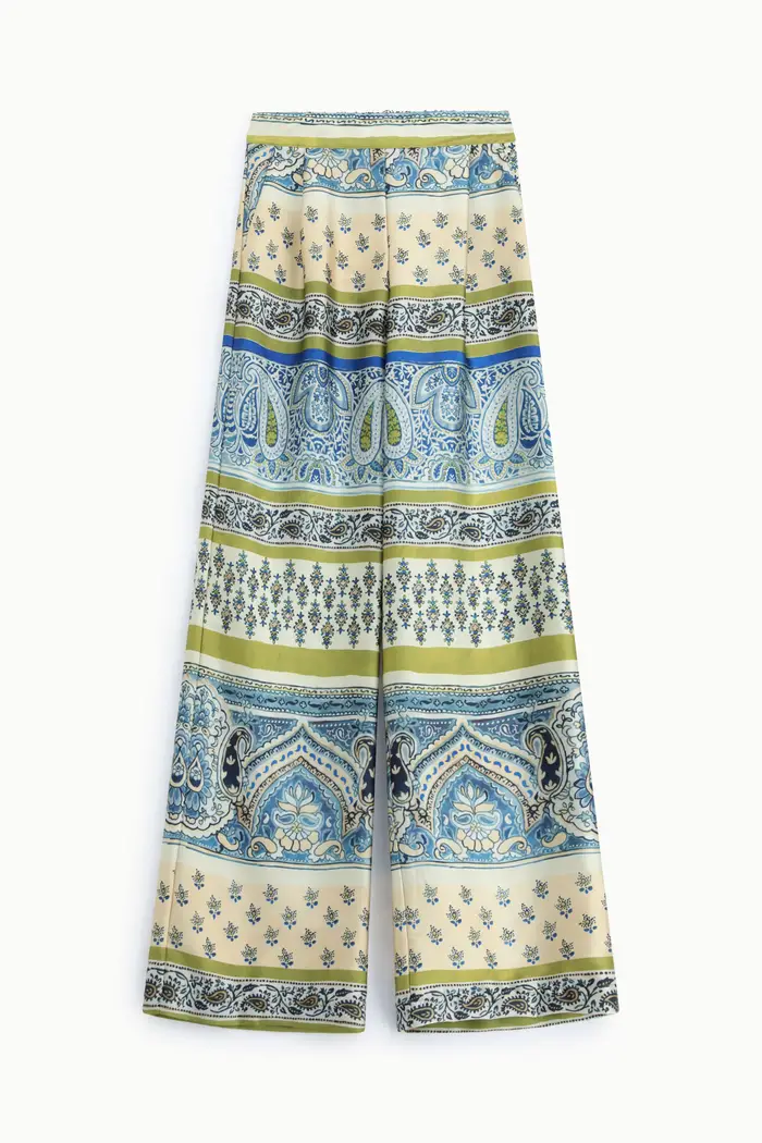 Dixie Pantaloni palazzo fantasia paisley e dettagli floreali