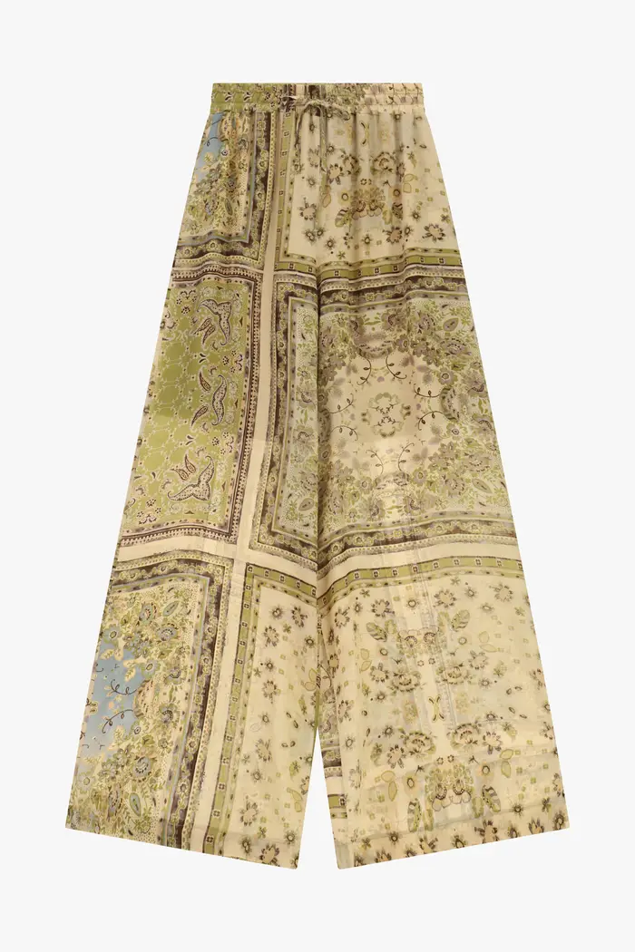 Dixie Pantaloni palazzo fantasia paisley vita alta