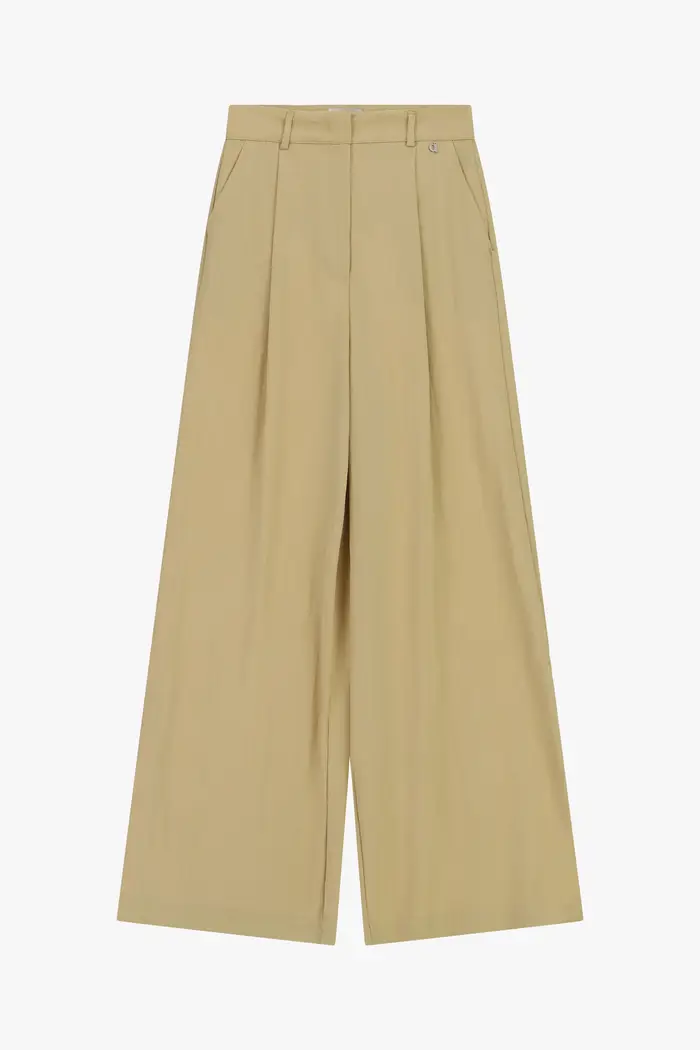 Dixie Pantaloni palazzo vita alta con pince
