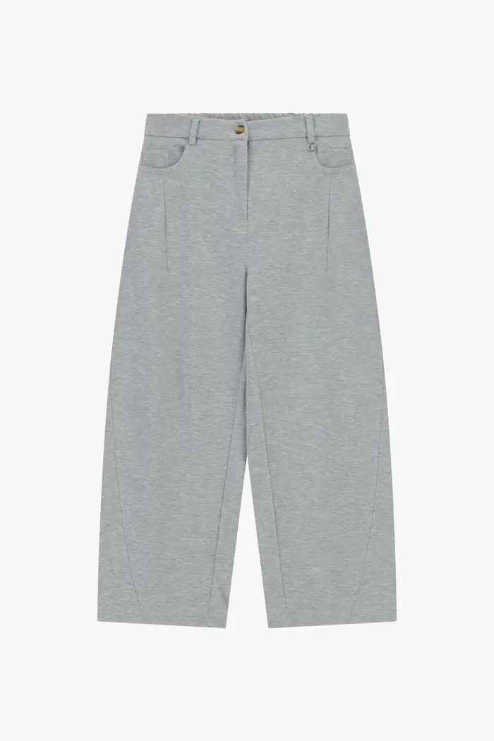 Pantaloni palazzo vita alta con tasche a cinque fili