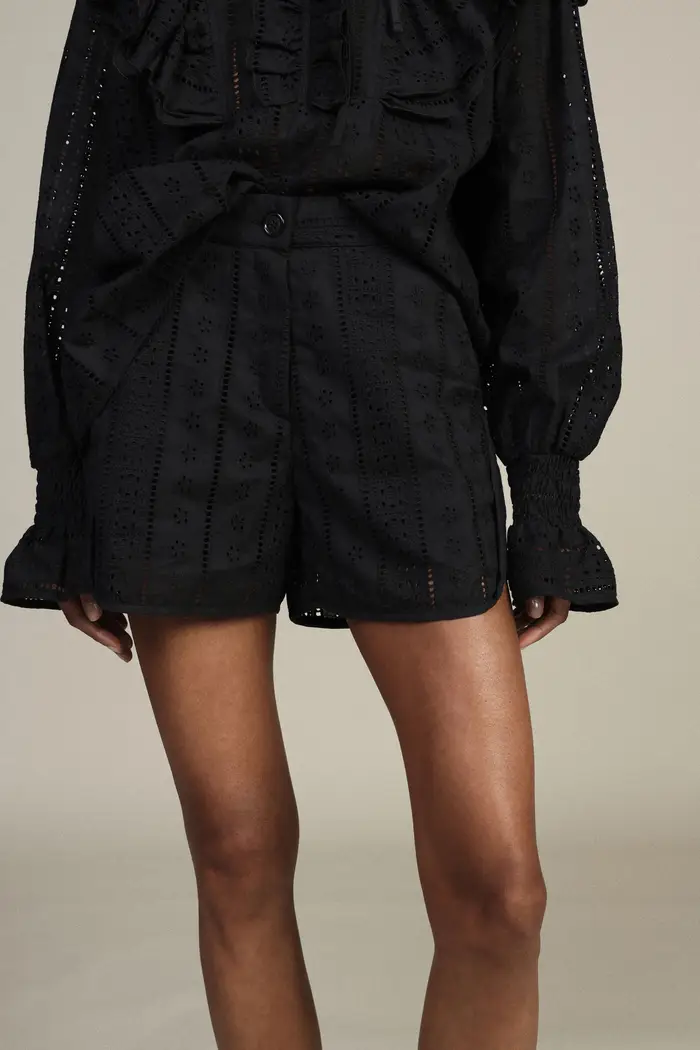 Shorts regular-fit sangallo con tasche laterali miniatura 4