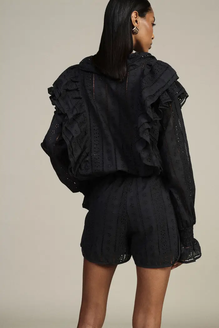 Shorts regular-fit sangallo con tasche laterali miniatura 5