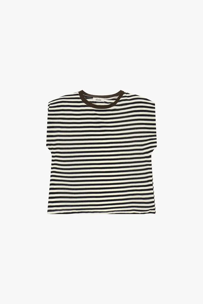 Dixie T-shirt a righe con maniche corte e girocollo