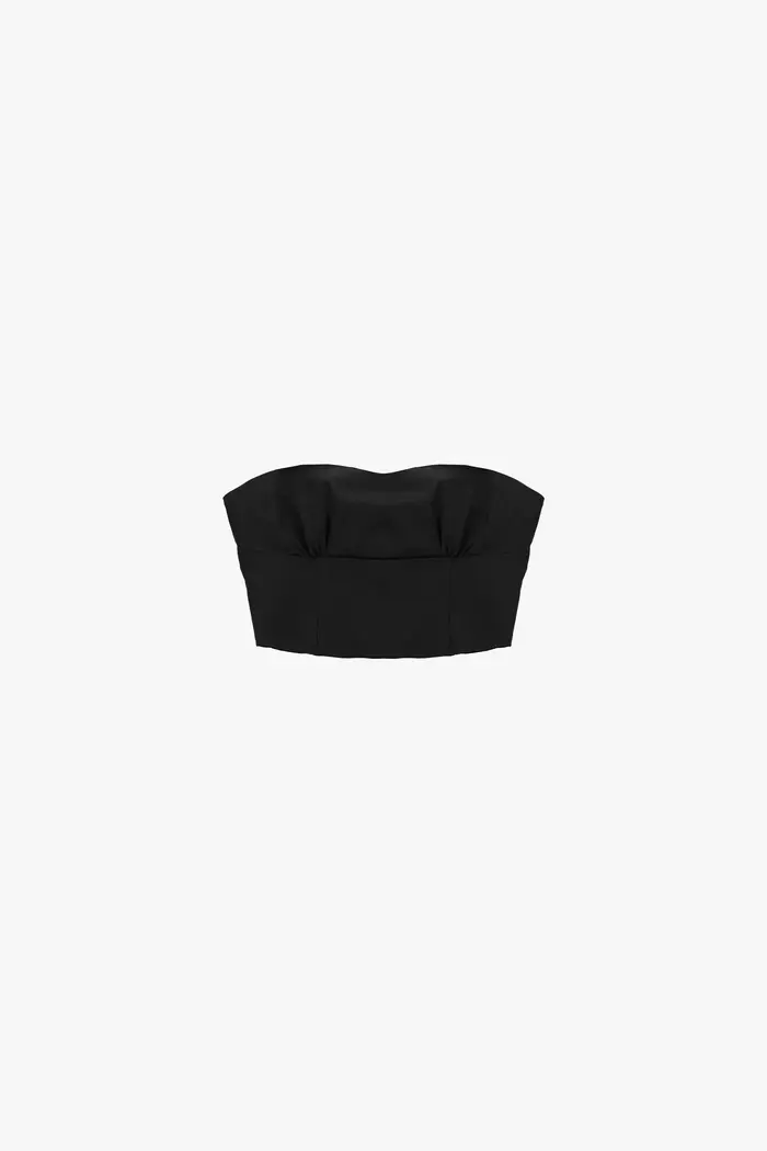 Dixie Top bustier corto con scollo dritto e pince