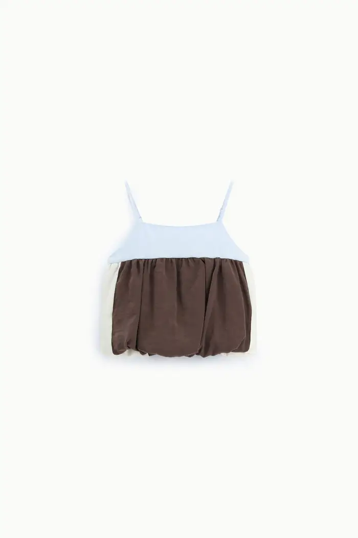 Dixie Top con spalline sottili e motivo colorblock