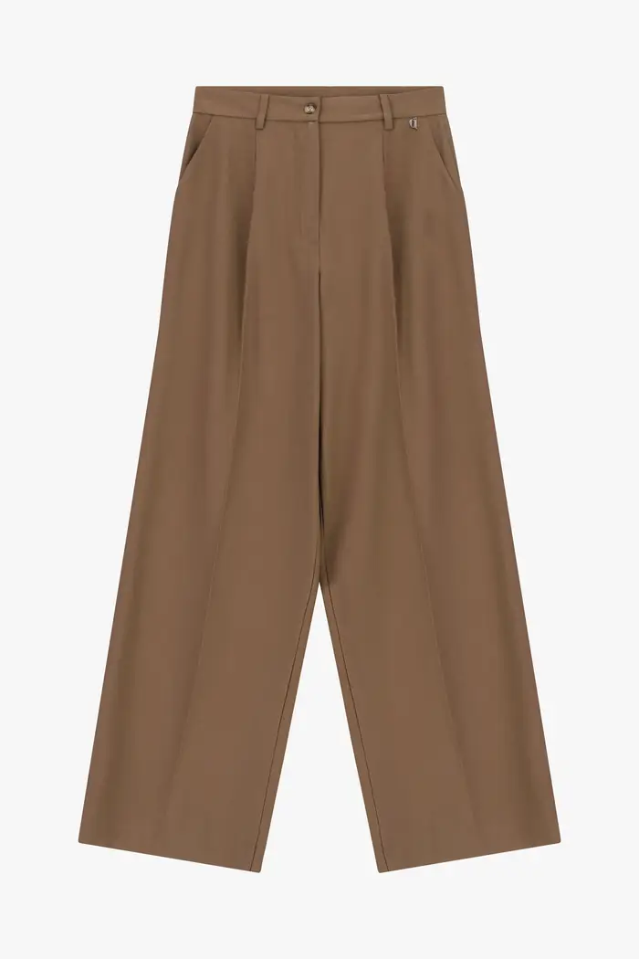 Trousers palazzo vita alta con pince frontali