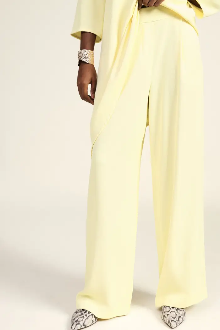 Trousers palazzo vita alta con tasche laterali miniatura 5