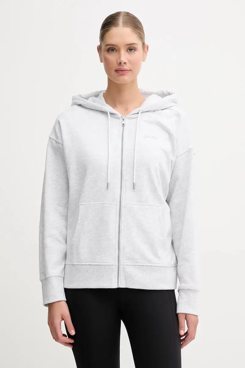 DKNY felpa donna colore blu con cappuccio con applicazione DP5J9666 Grigio