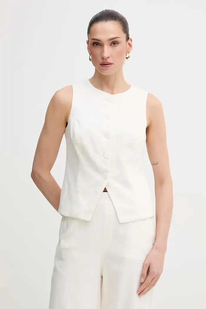 DKNY gilet con lino Beige