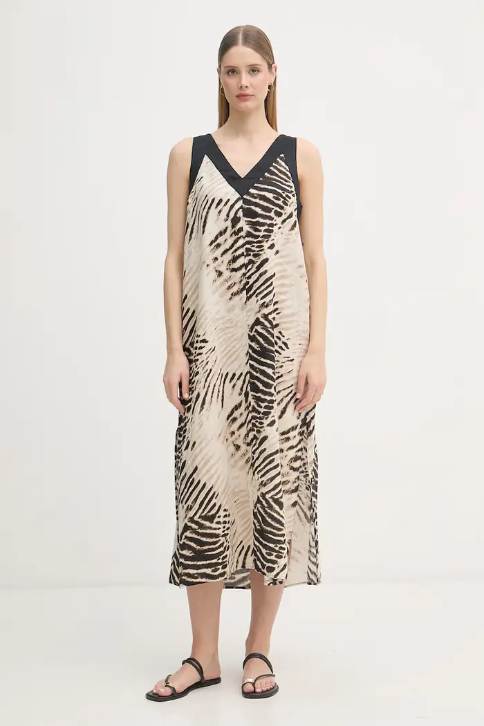 DKNY vestito d estate in lino Beige