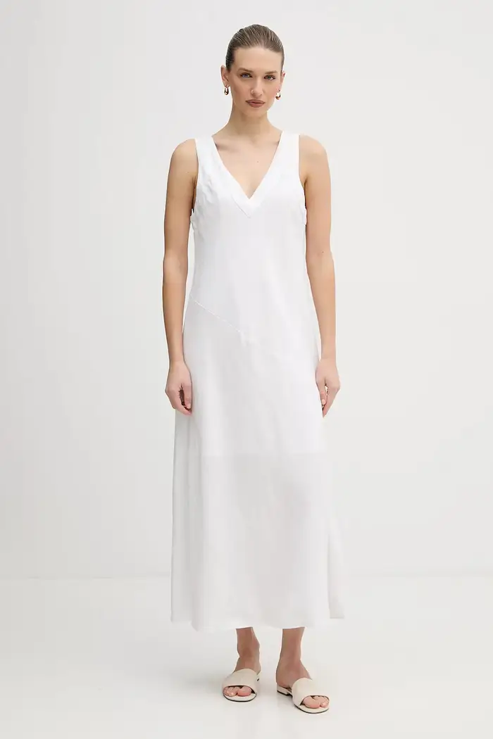 DKNY vestito di lino Bianco