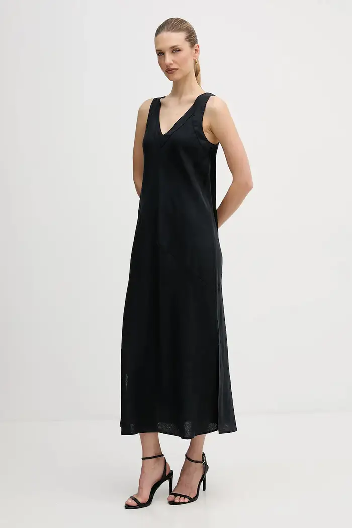 DKNY vestito di lino Nero