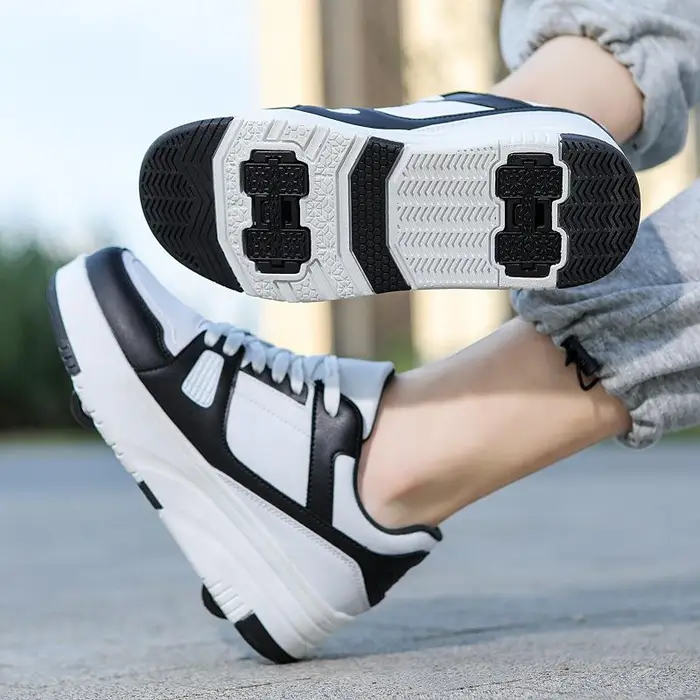 Scarpe Runaway a Doppia Ruota per Adulti Scarpe a Rotelle Deformabili per Ragazzi Studenti Ragazze Bambini Scarpe da Pattinaggio con Ruote Nuove 40 nero