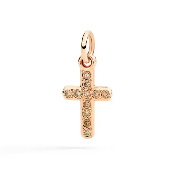 DODO Ciondolo Croce Oro Rosa & Diamanti