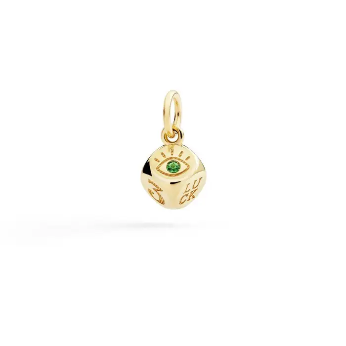 DODO Ciondolo Dado Oro Giallo & Tsavorite