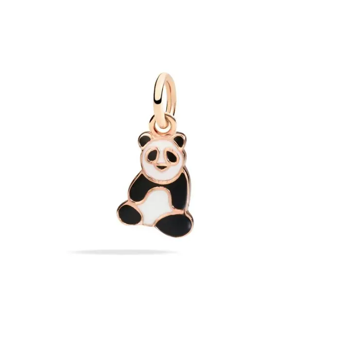 DODO Ciondolo Panda In Oro Rosa Con Smalto